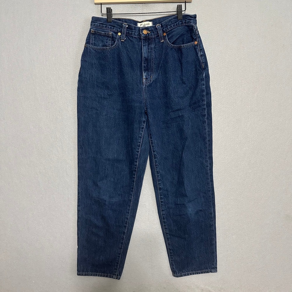 Madewell Baggy Tapered Jeans Dark Indigo High Rise Denim Size 29